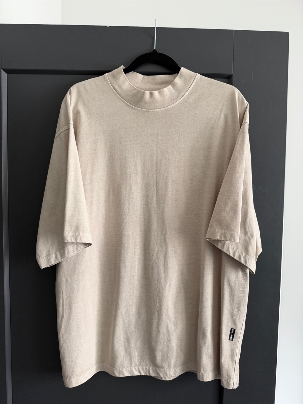 Men's Oversized Beige ASRV Short-Sleeve Shirt